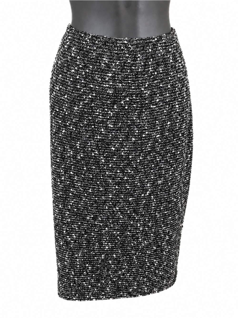 St. John Collection Black and White Tweed Pencil Skirt Size 14